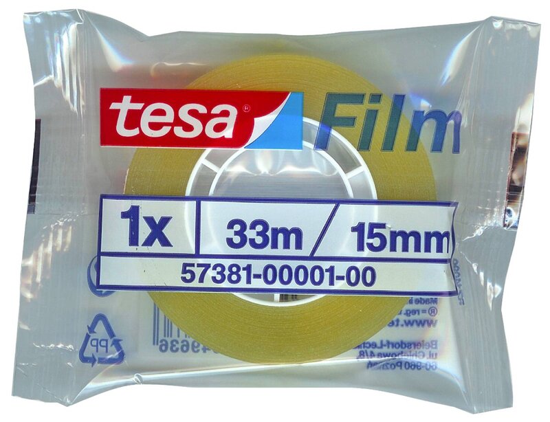 KONTORSTEJP 57381 TESA TRANSPARENT 15MMX33M