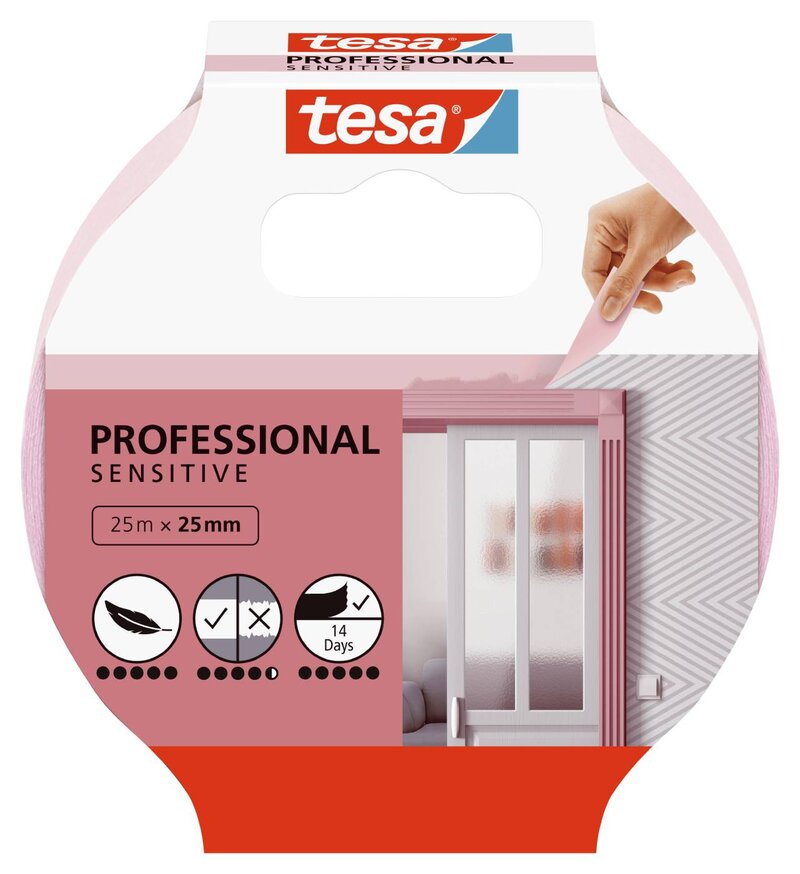 MASKERINGSTEJP 56260 TESA PROFESSIONAL SENSITIVE 25MMX25M