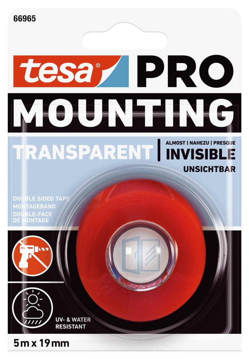 MONTERINGSTEJP 66965 TESA PRO TRANSPARENT 19MMX5M