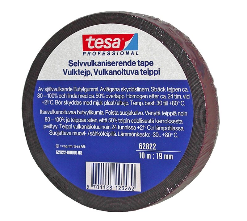 VULKBAND 62822 TESA SVART 19MMX10M