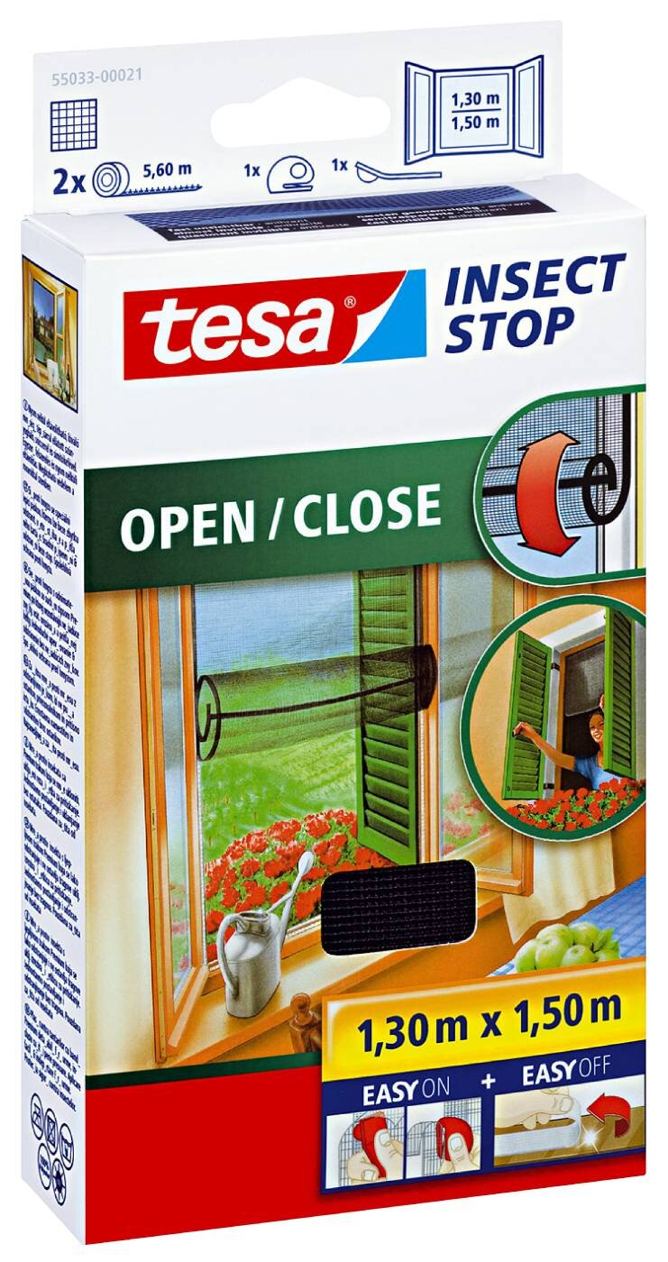 INSEKTSNÄT 55033 TESA SVART OPEN/CLOSE 1,3X1,5M