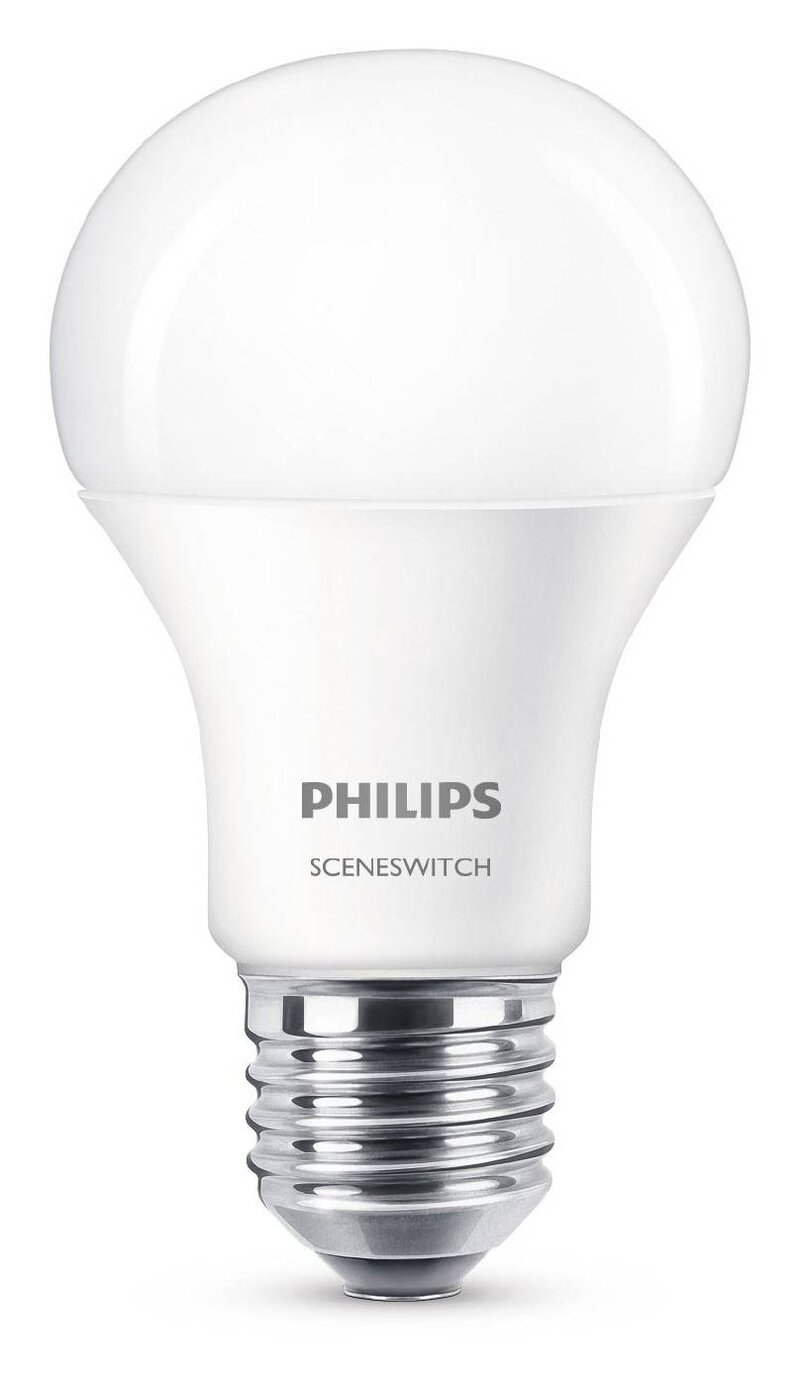 LEDLAMPA PHILIPS CLA GLAS E27 60W A60 VV KLAR SCENESWITCH