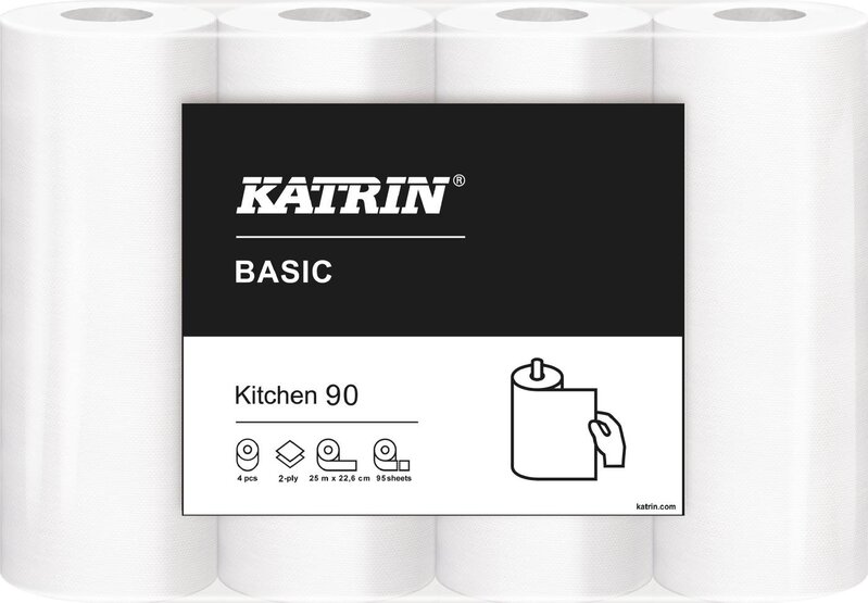 KÖKSPAPPER BASIC 90 KATRIN NATURELL VIT 2-LAGERS