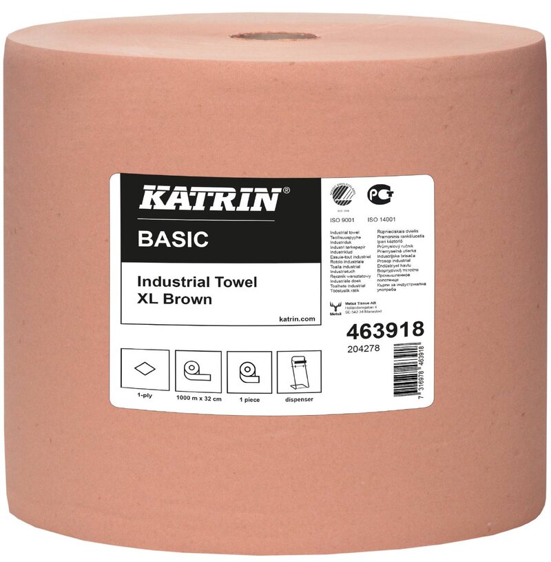 TORKPAPPER BASIC KATRIN BRUN 1-LAGER 32CM XL 8,5KG