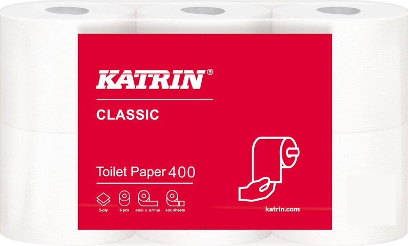 TOALETTPAPPER CLASSIC 104834 KATRIN 400 2-LAGER