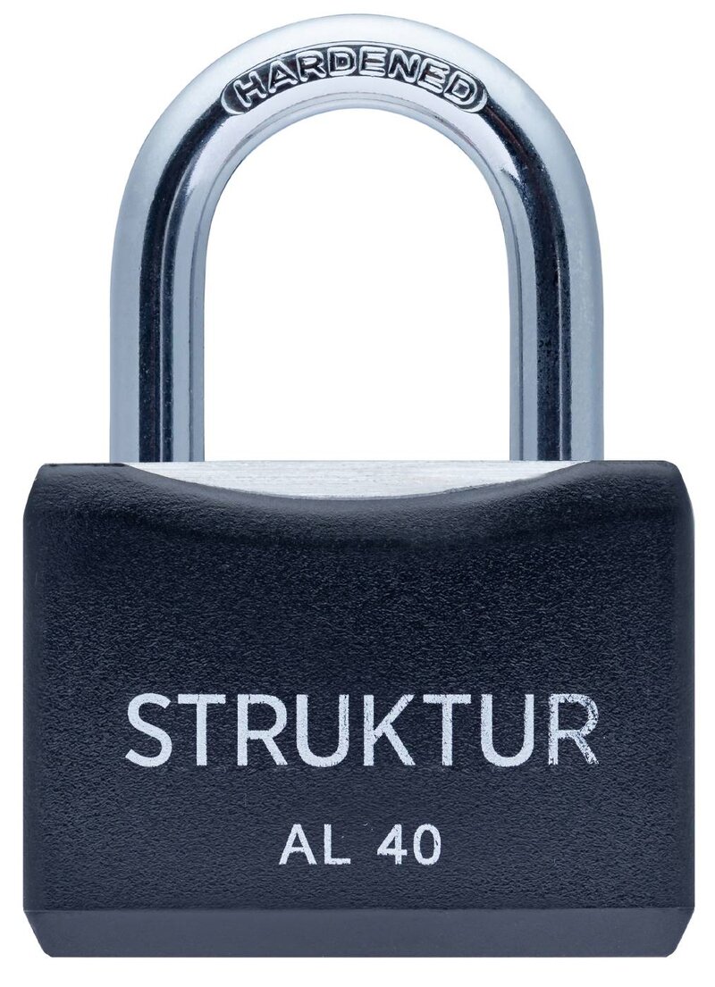 HÄNGLÅS STRUKTUR ALUMINIUM SVART 40