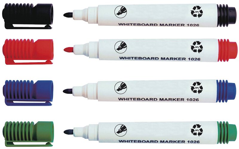 WHITEBOARDPENNA RUND SPETS 1-3MM 4-PACK