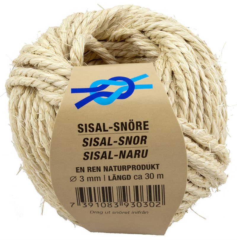 BINDGARN POLY SISAL VIT 3MMX30M