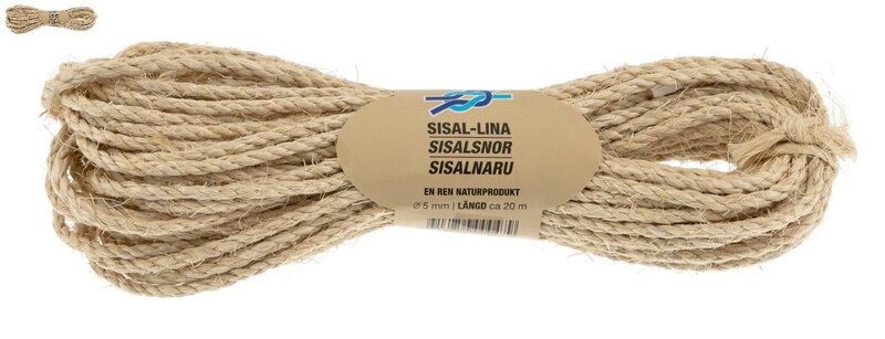 TVÄTTLINA POLY SISAL NATUR 5MMX20M