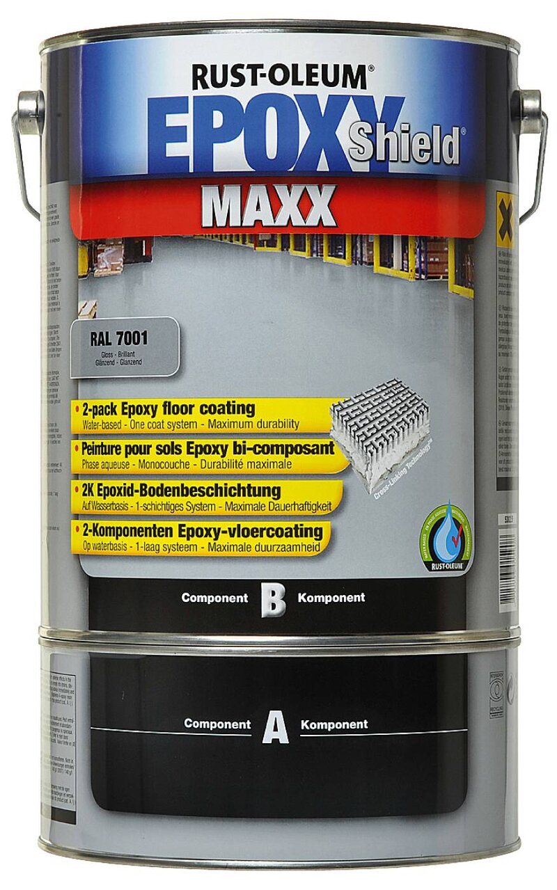 GOLVFÄRG EPOXYSHIELD MAXX RUST-OLEUM VIT RAL 1015 5L