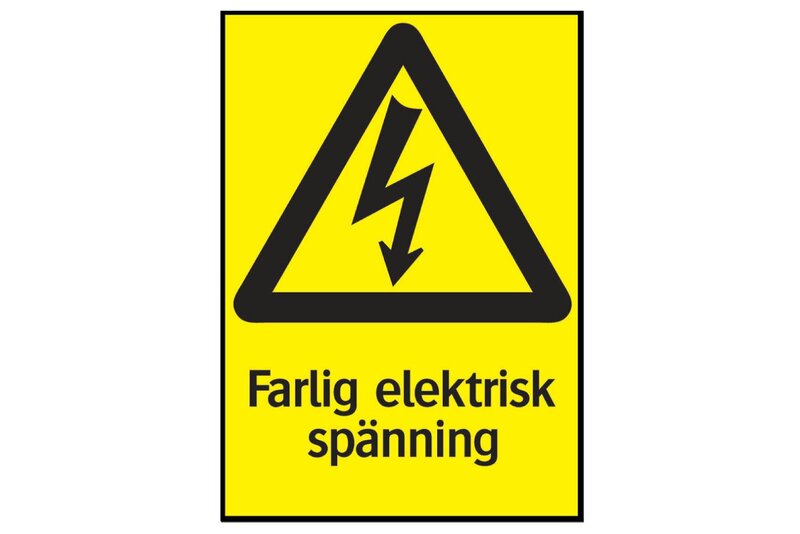 SKYLT 332614 VARNING EL FARLIG ELEKTRISK SPÄNNING 210X297MM